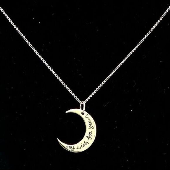 AAV# Italian Sterling 925 Silver Moon Pendant & Sterling Chain - Picture 3 of 8